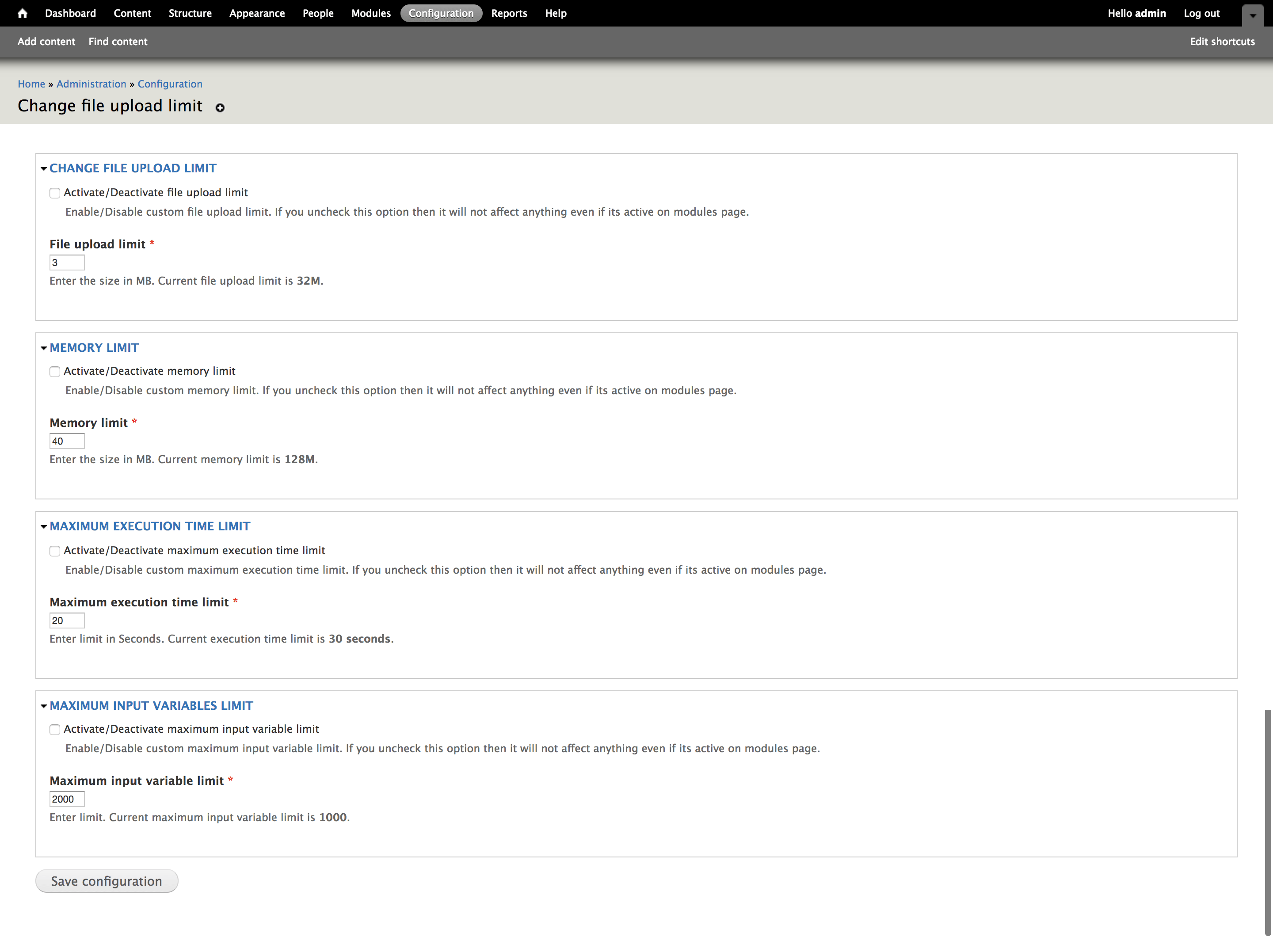 PHP Runtime Configurator
